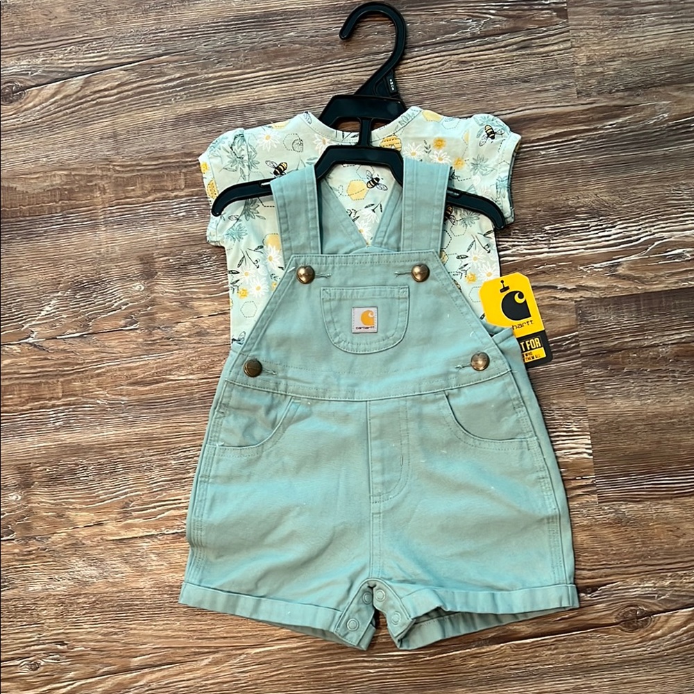 Carhartt Green Overalls Classic Bib Design